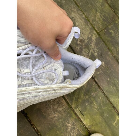 Nike Air Max 97 Triple White Wolf Gray Running Shoes 921826-101 Men’s - Sz 10.5 - Picture 7 of 9